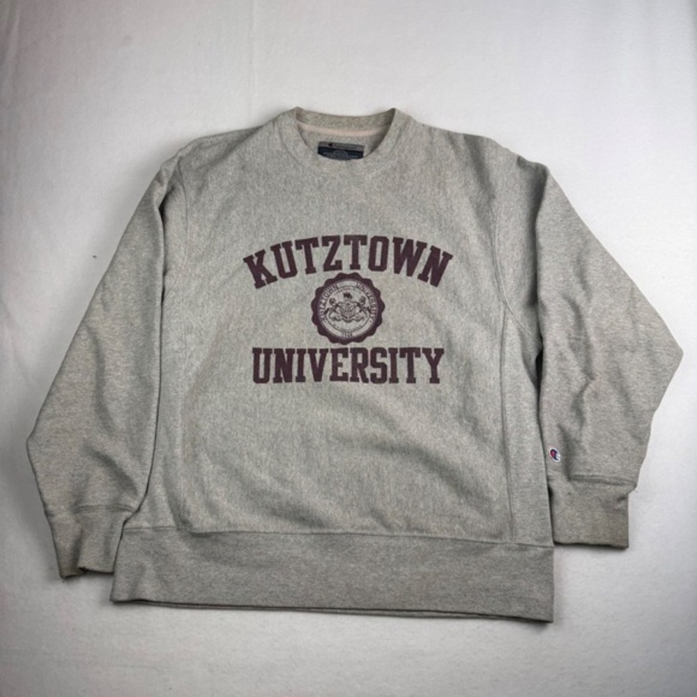 Champion Reverse Weave Kutztown University Sweatshirt Mens Medium Gray‎ Crewneck